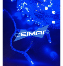Светодиодная уличная гирлянда нить "CEIMAR" 24V 100 синих LED ламп, 10 м, с мерцанием, прозрачный силикон, соединяемая, IP65 - ART: CMR 205-519B