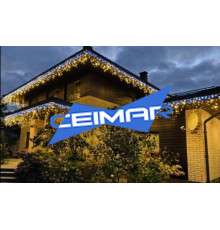 Светодиодная уличная бахрома "CEIMAR" 3*0.8 м, 150 бело/тепло белых LED, с мерцанием, черный КАУЧУК, соединяемая, IP65 - CMR: 205-191Hww+f