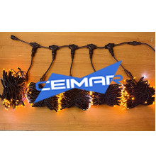 Гирлянда Клип Лайт Спайдер "CEIMAR" 5х10м. 500 желтых LED ламп, 220V, с мерцанием, черный КАУЧУК, IP65