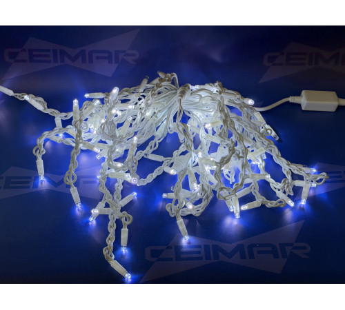 Светодиодная уличная бахрома "CEIMAR" 3.0х0.6, 120 холодно белых LED ламп, с белым мерцанием, белый Каучук, соединяемая, IP65 - IP-BT1204565w+f
