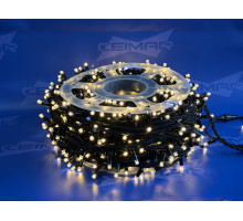 Светодиодная уличная гирлянда нить "CEIMAR" 1000 тепло-белых LED ламп 100 м, с мерцанием, черный КАУЧУК, соединяемая, IP65 - ART: XM1000HWW+F