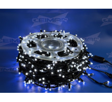 Светодиодная уличная гирлянда нить "CEIMAR" 1000 холодно-белых LED ламп 100 м, статика, черный КАУЧУК, соединяемая, IP65 - ART: XM-1000HW