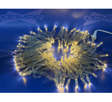 Светодиодная уличная гирлянда нить "CEIMAR" 100 тепло белых LED ламп 10 м, с мерцанием, прозрачный Силикон, соединяемая, IP65 - TMX-100WW+F