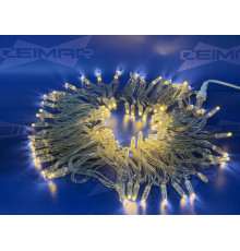 Светодиодная уличная гирлянда нить "CEIMAR" 100 тепло белых LED ламп 10 м, с мерцанием, прозрачный Силикон, соединяемая, IP65 - TMX-100WW+F