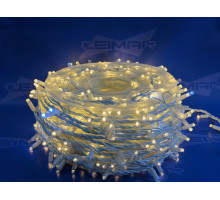Светодиодная уличная гирлянда нить "CEIMAR" 1000 тепло-белых LED ламп 100 м, с мерцанием, белый КАУЧУК, соединяемая, IP65 - ART: XM1000WW+F