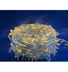 Светодиодная уличная гирлянда нить "CEIMAR" 1000 тепло-белых LED ламп 100 м, статика, белый КАУЧУК, соединяемая, IP65 - ART: XM1000WW