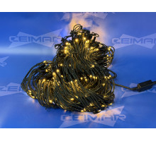 Светодиодная гирлянда Сетка "CEIMAR" 3*3 м, 480 теплых белых LED ламп, черный КАУЧУК, соединяемая, СТАТИКА, IP65 