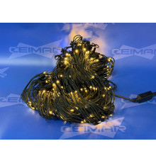 Светодиодная гирлянда Сетка "CEIMAR" 3*3 м, 480 теплых белых LED ламп, черный КАУЧУК, соединяемая, СТАТИКА, IP65 