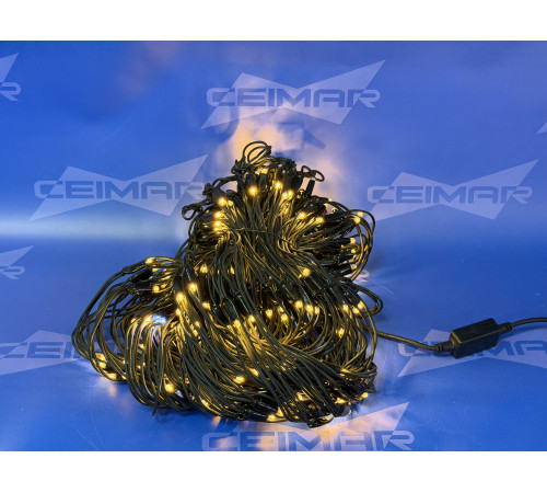 Светодиодная гирлянда Сетка "CEIMAR" 2*3 м, 320 тепло белых LED ламп, с белым мерцанием, черный КАУЧУК, соединяемая, IP65 - CMR-320HWW+F