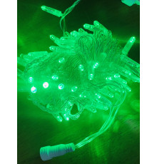 Светодиодная уличная гирлянда нить "CEIMAR" 24V 100 зеленых LED ламп, 10 м, с мерцанием, прозрачный силикон, соединяемая, IP65 - ART: CMR 205-519G
