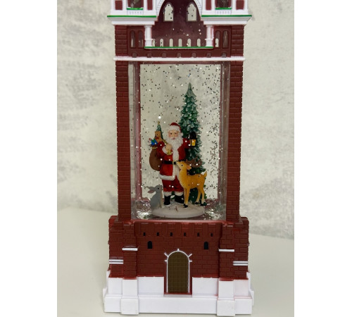 Декоративный фонарь CHRISTMAS «Дед мороз с мешком и оленем» с музыкой – CMR 25-126