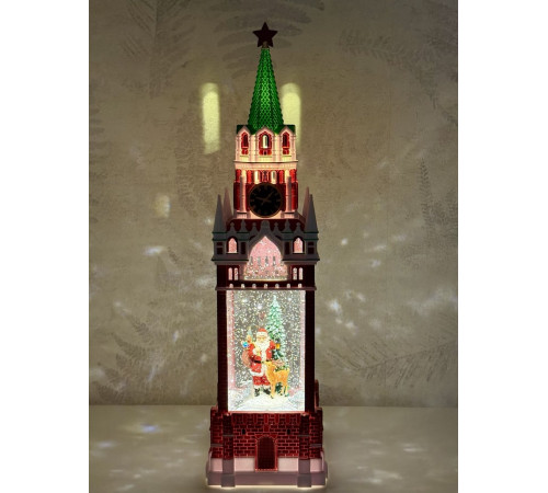 Декоративный фонарь CHRISTMAS «Дед мороз с мешком и оленем» с музыкой – CMR 25-126