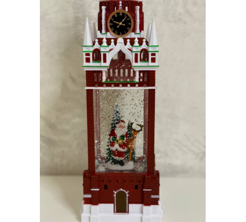 Декоративный фонарь CHRISTMAS «Дед мороз с Оленем» с музыкой – CMR 25-128