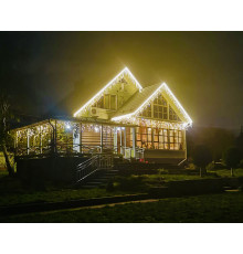 Светодиодная уличная бахрома "CEIMAR" 3.0*0.6, 160 тепло белых LED ламп, с белым мерцанием, черный КАУЧУК, соединяемая, IP65 
