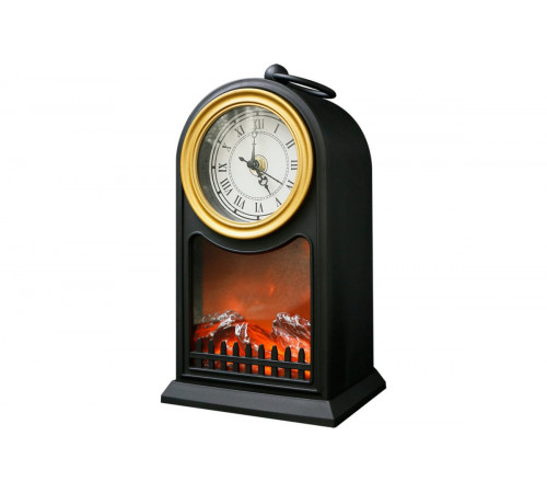 Светодиодный камин «Старинные часы» с эффектом живого огня, 15x13x25см USB – SP-14