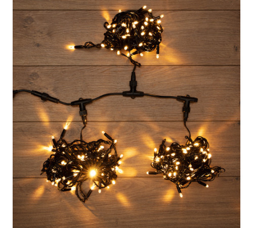 Клип Лайт - Спайдер Curtain Light 3*20м, 594 тепло белых LED ламп, черный ПВХ, IP54 (CIE LED)