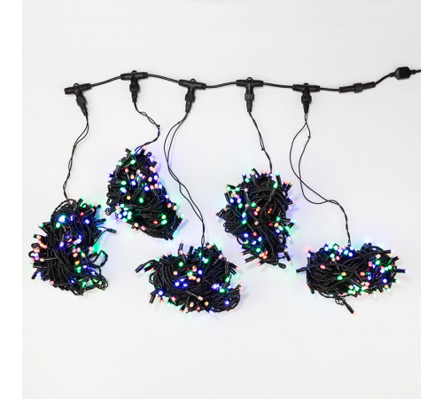 Клип Лайт - Спайдер Curtain Light 100 м, 665 мульти LED ламп, черный ПВХ, IP65 (CEI LED) - CMR-023-603M