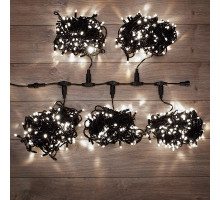 Клип Лайт - Спайдер Curtain Light 100 м, 665 холодных белых LED ламп, черный ПВХ, IP54 (CEI LED)