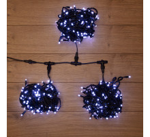 Клип Лайт - Спайдер Curtain Light 3*20м, 594 холодных белых LED ламп, черный ПВХ, IP54 (CIE LED)
