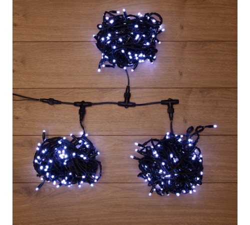 Клип Лайт - Спайдер Curtain Light 3*20м, 594 холодных белых LED ламп, черный ПВХ, IP54 (CIE LED)