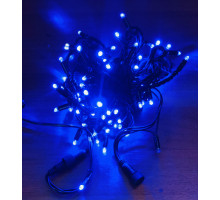 Светодиодная уличная гирлянда нить "CEIMAR" 24V 10 м, 100 синих LED ламп, статика, черный КАУЧУК, соединяемая, IP65 - CMR-023-601B