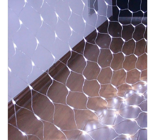 Светодиодная гирлянда Сетка 3*2 м, 320 холодно белых LED ламп, с белым мерцанием, прозрачный силикон, соединяемая, IP65 (CEI LED) - ART:CMR-TW320
