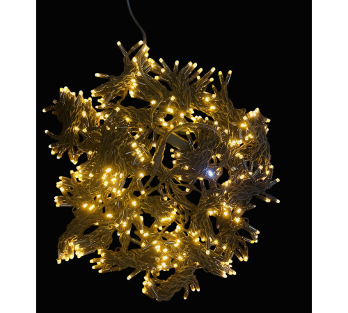 Светодиодный занавес для улицы  3*2 м, 480 тепло белых LED ламп, с мерцанием, черный КАУЧУК, соединяемый, IP65 (CEI LED) - ART:IP CH32HWW+F